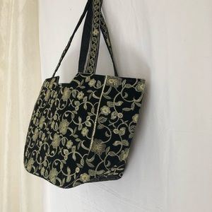 Beautiful embroidery velvet handbag